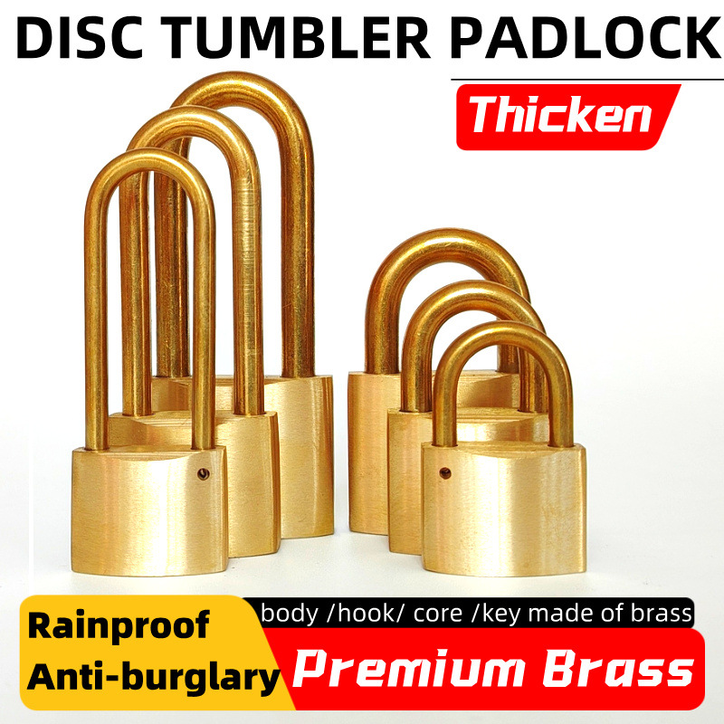 Brass Disc Tumbler Lock盘形弹子叶片锁芯铜挂锁铜锁头跨境批发