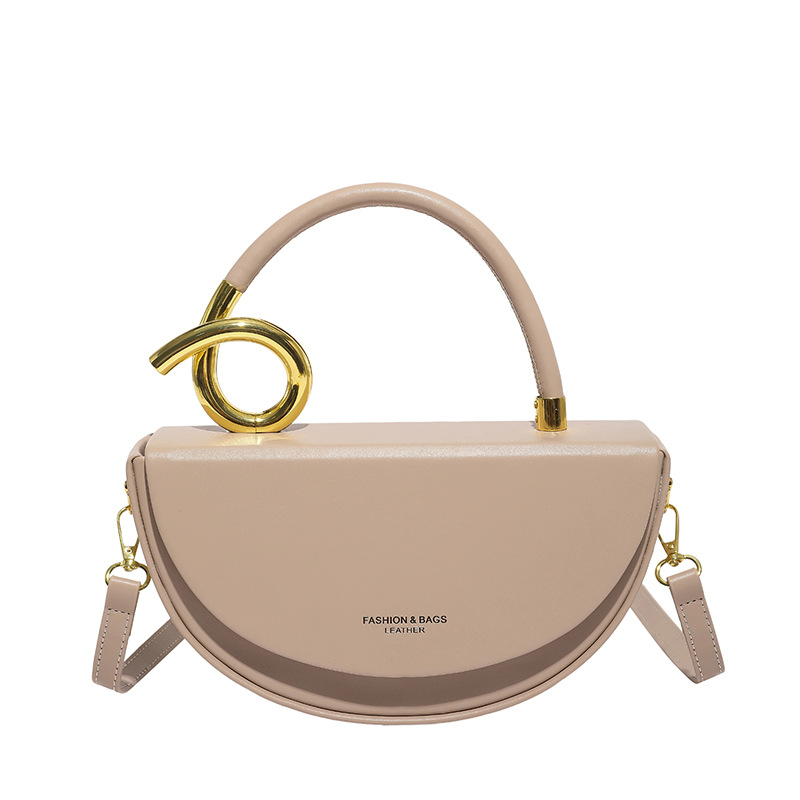 Comercio exterior transfronterizo retro diseño semicircular bolsa de silla de montar para mujeres 2025 nueva moda versátil bolsa de hombro portátil