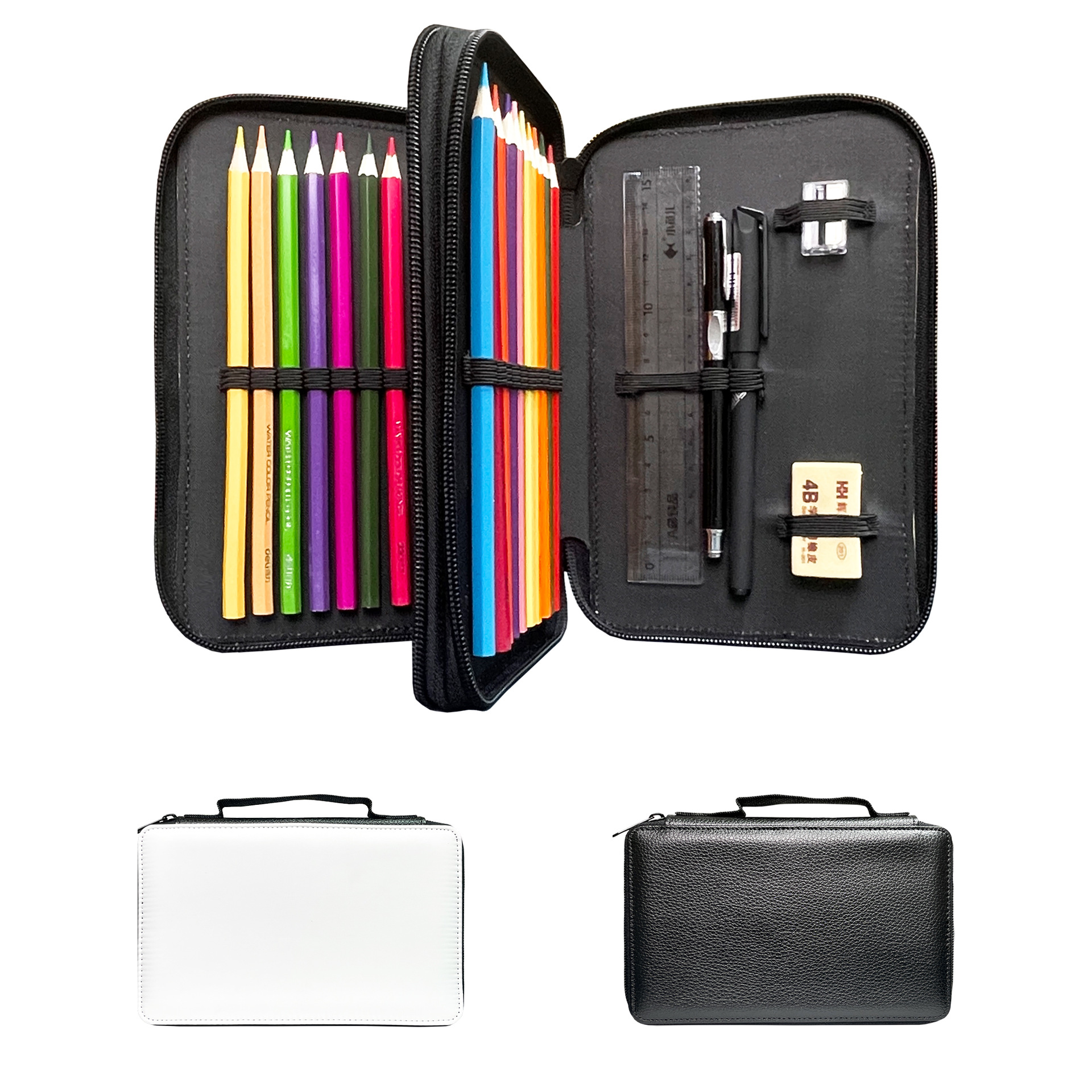 Amazon venta caliente transferencia en caliente sublimación en caliente portátil bolsas de lápiz de gran capacidad bolsa de almacenamiento bolsas de papelería de pintura de arte