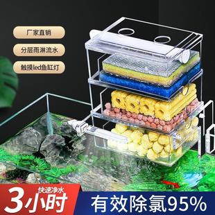 Fish Tank Upper Oxygenation Trickle Filter Box Rain Magic Box Small Goldfish Tank Wall-Mounted Water Purification Circulation Zhaozheng