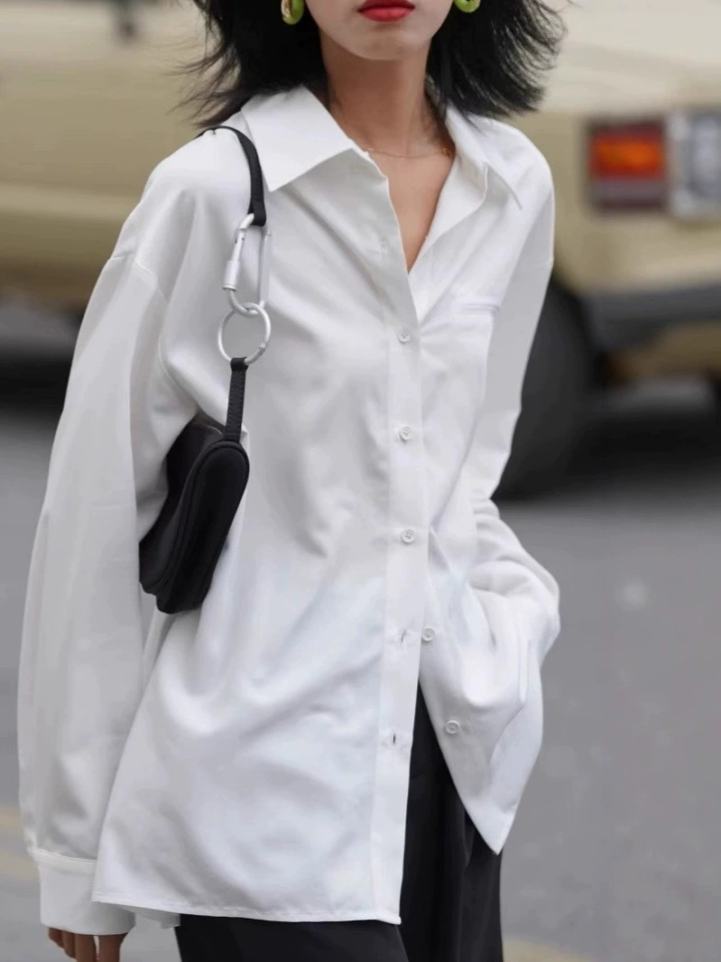 ФОРМАТ who? The input: "EIGHTMONTH shirt women's spring and autumn niche long-sleeved Hong Kong style chic temperament white shirt unique design" - translate: Рубашка EIGHTMONTH женская весна и осень нише длинный рукав стиль Гонконг шик характер уникальный дизайн
