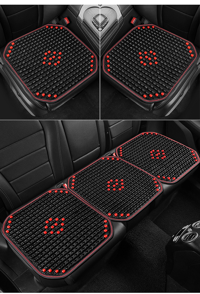 New Car Seat Cushion, Summer Cooling Pad, Single Piece Breathable and Ventilated Car Seat Mat, Wooden Bead Ice Silk Heat Insulation Seat Cushion for Car Use
