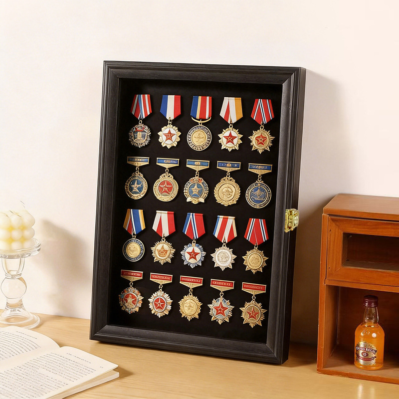 Cross-Border Shadow Box Commemorative Badge Display Frame Wooden Photo Frame DIY Storage Display Stand Magnetic Wall Hanging Collection Frame Cross-Border Shadow Box Commemorative Badge Display Frame Wooden Photo Frame DIY Storage Display Stand Magnetic Wall Hanging Collection Frame