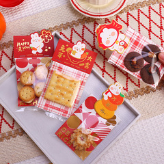 2024 New Transparent Self-Sealing Snowflake Crisp Cookie Bag for New Year Baking Button Candy Bags