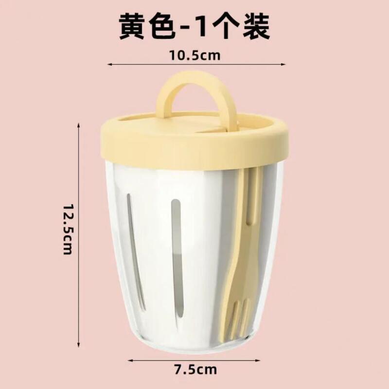 フルーツカップ、朝食サラダカップ、持ち帰りピクニック用、フォーク付き、蓋付き、二層水切りカップ、多目的携帯用|undefined
