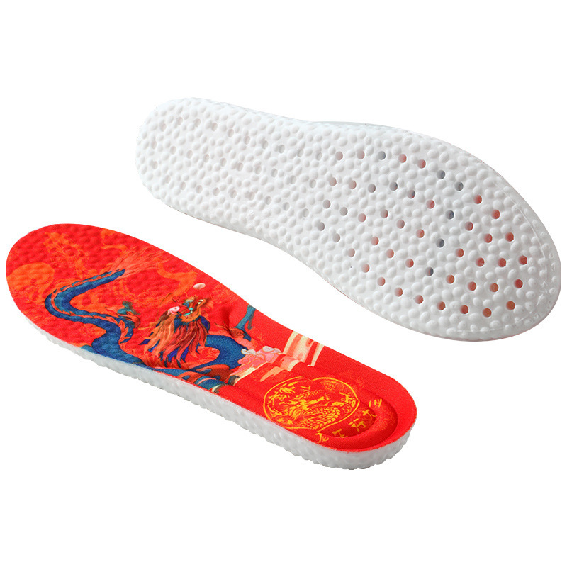 Longnian Hongyun plantilla transpirable absorbente del sudor desodorante antibacteriano desodorante cómodo masaje de alta absorción de choque elástico Plantilla de año animal