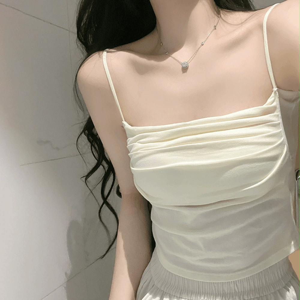 Pure Desire Sweet and Spicy Плиссированные подтяжки Красивая спина Жилет Стиль Нагрудник Обернутая грудь Slim Fit Нижняя часть Большая грудь Топ-труба