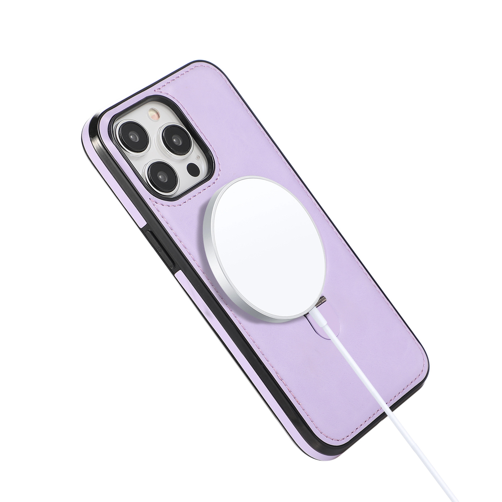 Magnetic Phone Case With Leather Texture For Iphone 15 And Samsung S24_voghion.com