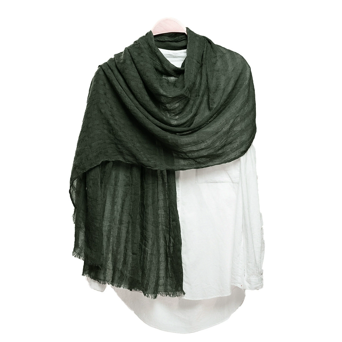 Classic universal solid fashionable cloak, scarf, European style, cotton and linen, wholesale