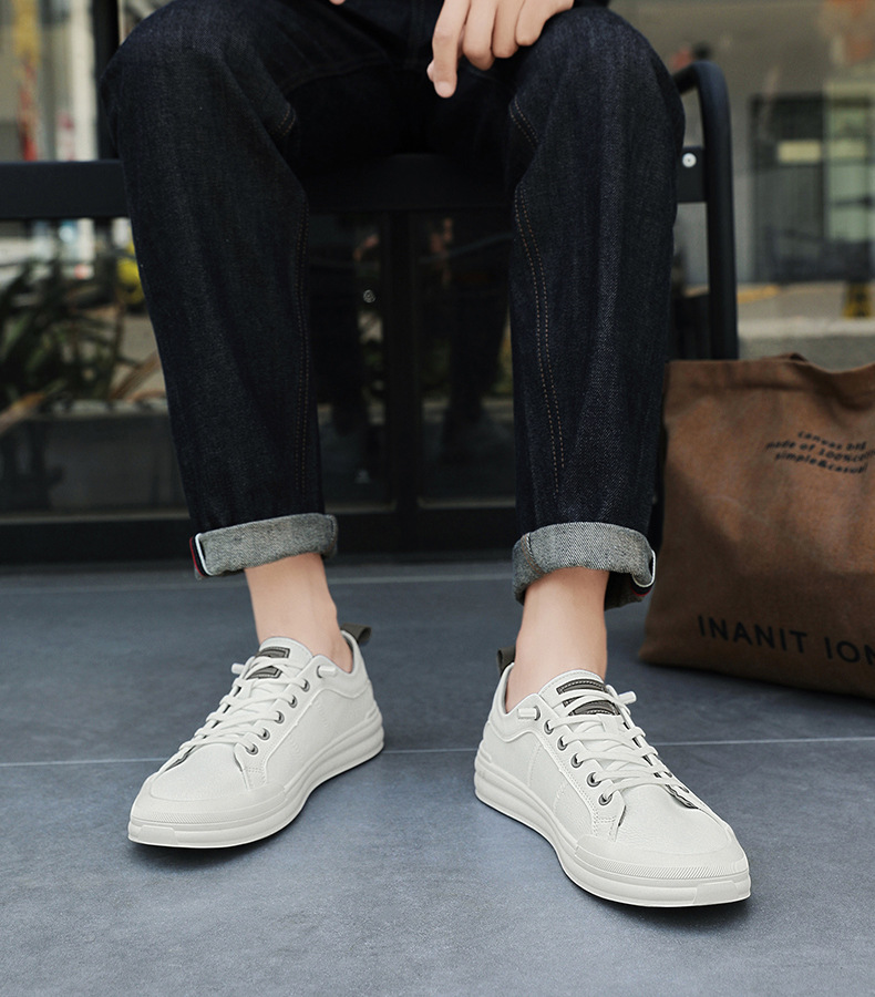 New Men's White Sneakers Cross-border E-commerce, Trendy Versatile Sports Casual Shoes For Men_vogvips.com