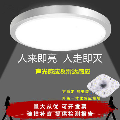 LED acoustic control lamp Aisle Ceiling lamp engineering radar Sound and light control Infrared human body Induction lamp Corridor stairs