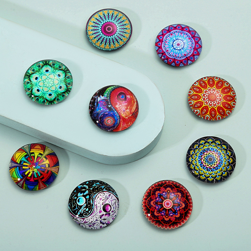11g Weight Synthetic Resin Material Geometric Pattern Fashion Style Fashion Creative Mandala Crystal Glass Multi-style Refridgerator Magnets Wholesale 1