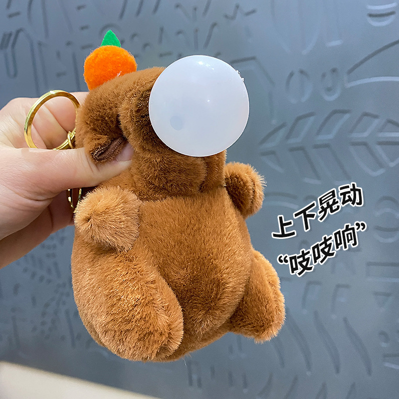 きしむクリエイティブぬいぐるみカピバラバブルキーホルダーペンダントかわいいカップルスクールバッグキーホルダーペンダント|undefined