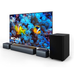5.1 ドルビーパノラマサウンド搭載サウンドバー 410W テレビシステム サブウーファー付き ワイヤレスホームシアター