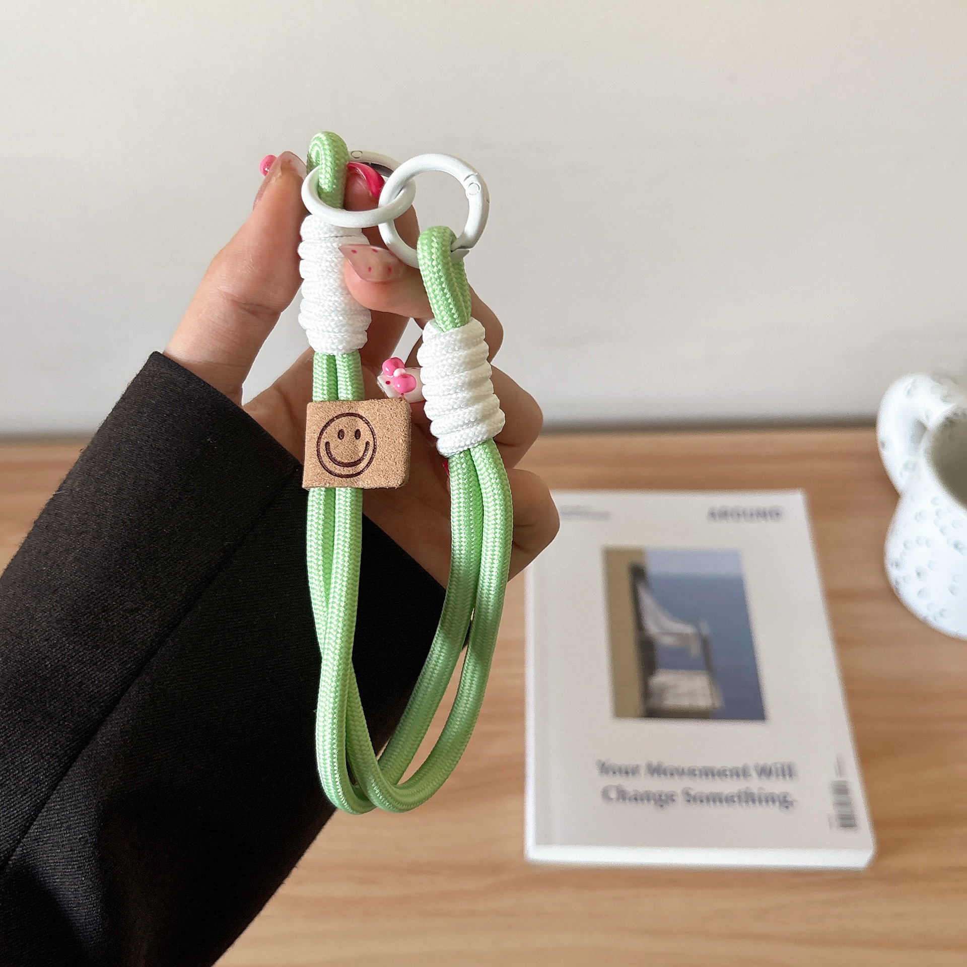 Double ring smile-green and white