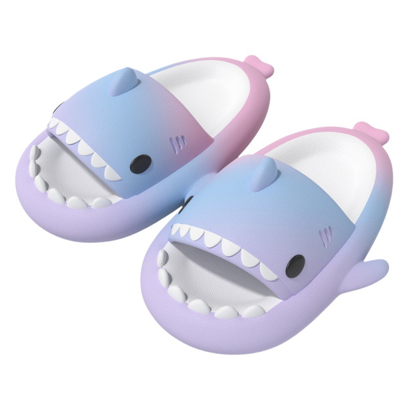 Cross-border explosions rainbow gradient children's shark sandals cute cartoon boys and girls indoor non-slip baby sandals