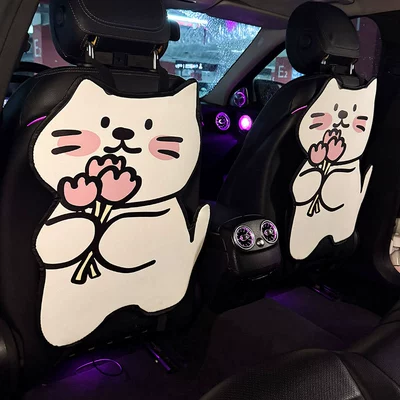 Long White Kitten Car Anti-Kick Chair back anti-kick pad - long-white-kitten-anti-kick-pad-2-pieces