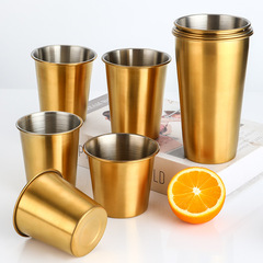 304ステンレスビールカップ多規格屋外シンプル単層冷飲カップ工業風随手カップキャンプカップ