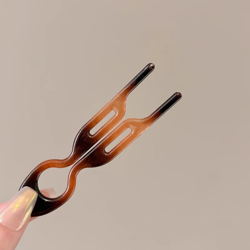 Nuevo clip de cabello de moda tocado de cabello de mujer tarjeta de cabello detrás de la cabeza de la cabeza de la cabeza de la persona perezosa máquina de cabello en forma de U doble inserción americana