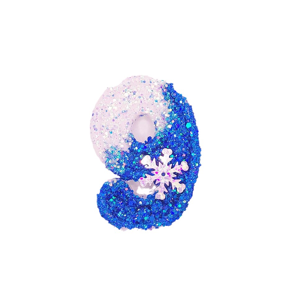 Tema creativo de hielo y nieve cumpleaños vela digital Amazon colapso Comercio electrónico decoración de la torta fiesta atmósfera suministros