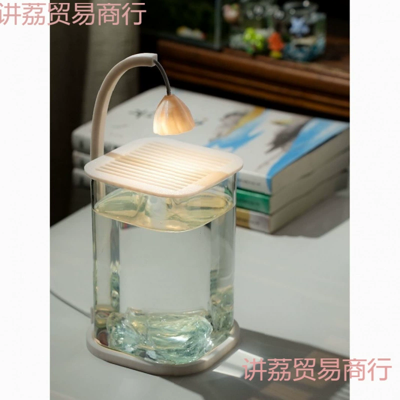 【Hot Sales Parts】Аквариум интернет-знаменитость Douyu специальный ультра-белый маленький стеклянный аквариум для гостиной на столе, креативная ornament, высокий