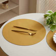北欧高端双层圆形皮革餐垫杯垫PVC防水碗垫西餐垫欧式餐桌垫