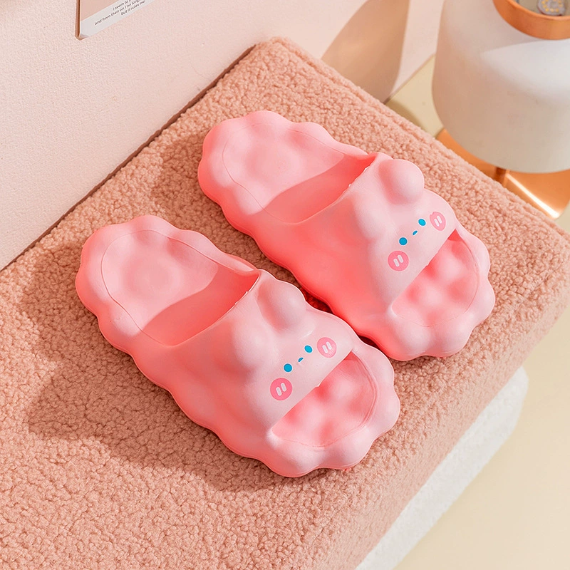 Mesh Slide Slippers, Cute Cloud Rabbit Design, Non-slip, 4 cm Thick Sole