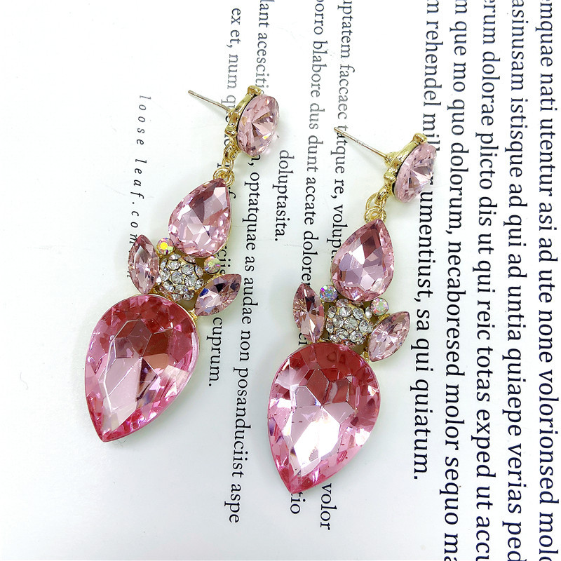 Fashion Multicolor Crystal Gem Fashion Temperament Earrings display picture 1