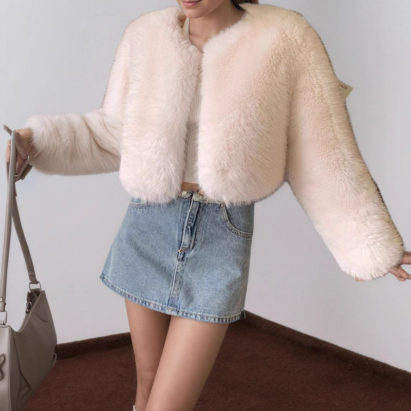 Winter New Style Fox Fur Imitation Fur Fashion Jacket Women's High-End Elegant Commuter Short Plush Jacket Top