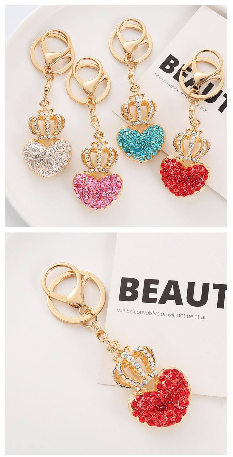 Cute Heart Shape Alloy Women's Bag Pendant Keychain display picture 1