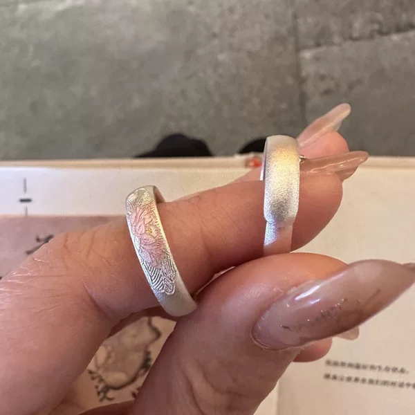 Lotus Oil-Drip Ring for Women, Niche Chinese-Style National Style Index Finger Ring, High-End Design