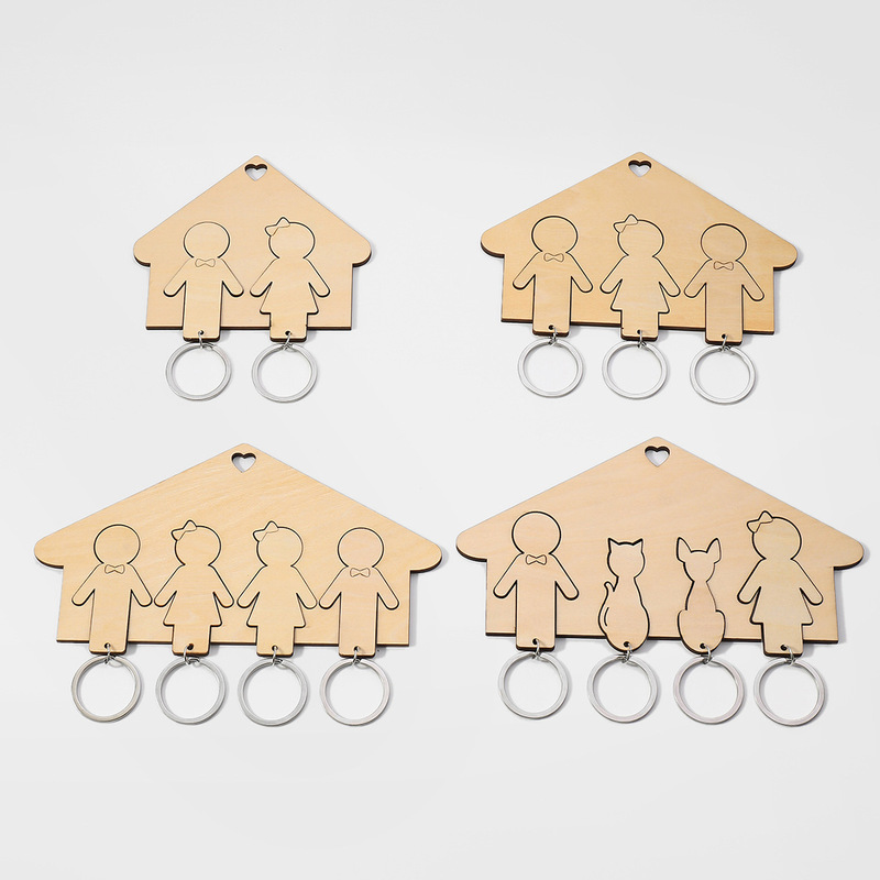 Family Personalized Key Holder House Keychain Home Wall Hanger Keychain