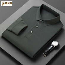 纯色宽松秋季长袖2025年秋季薄款Polo衫爸爸装中老年男装秋装男装