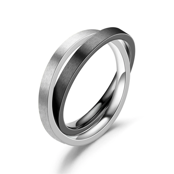 Two ring silver+black (rotatable)