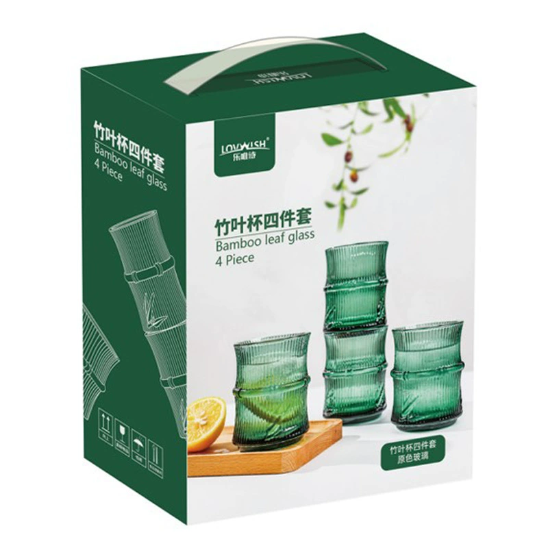 Leweishi бамбуковая чашка в виде листьев, чашка для воды, оригинальное цветное стекло, высокопроизводительный прочный креативный сувенирный набор для дома и офиса