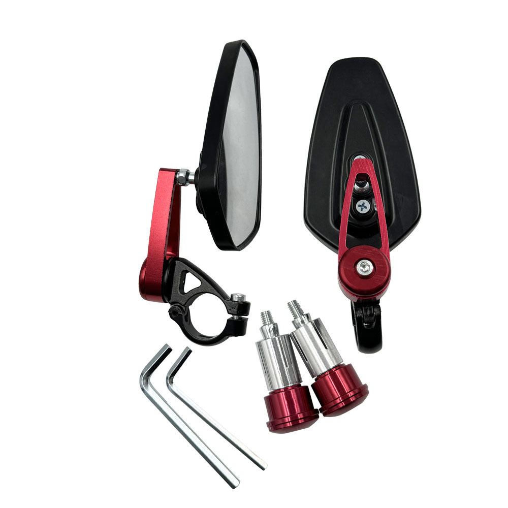 Alloy Universal: Universal Motorcycle rearview mirror - red