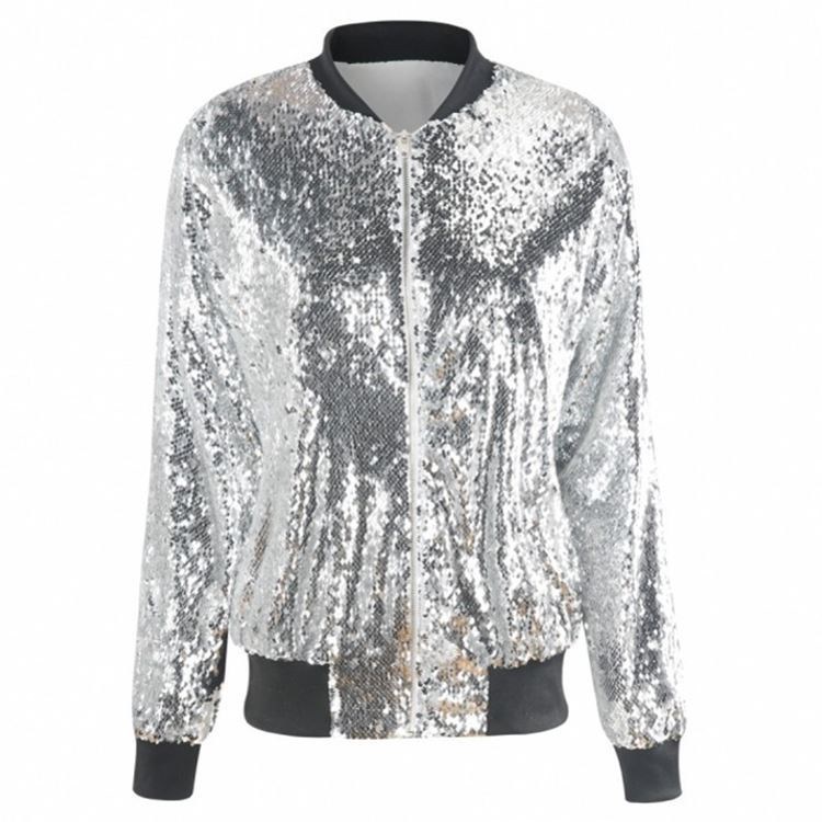 Womens jacket XL sequin baseball uniform jacket female uniforme de béisbol