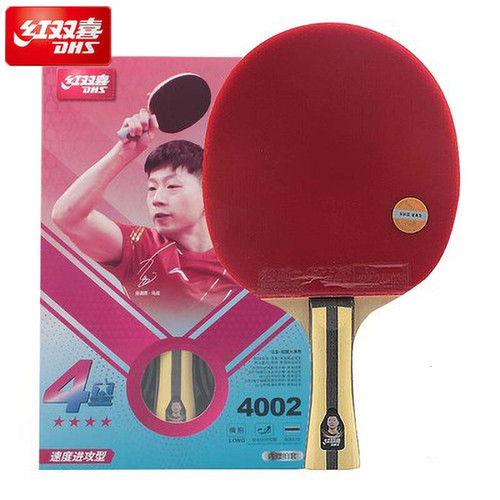Red DoubleX Ping Pong Racket 4-star single bat 4002 (side handle) 3-star children's Ping Pong Racket 3006 (straight handle)