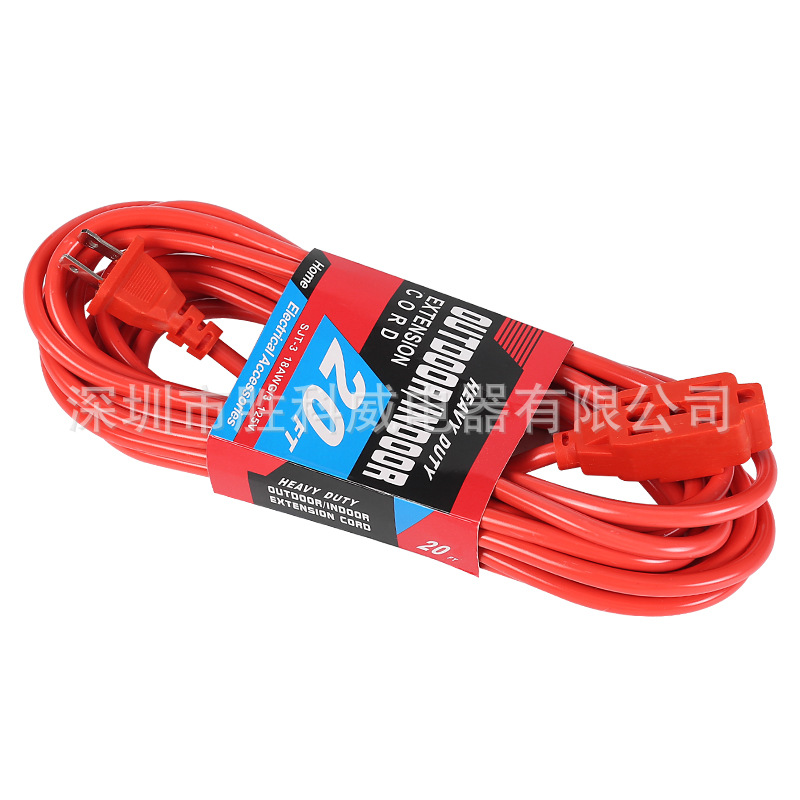 跨境美规极性延长线九孔室内家用延长线两芯极性插座亚马逊同款