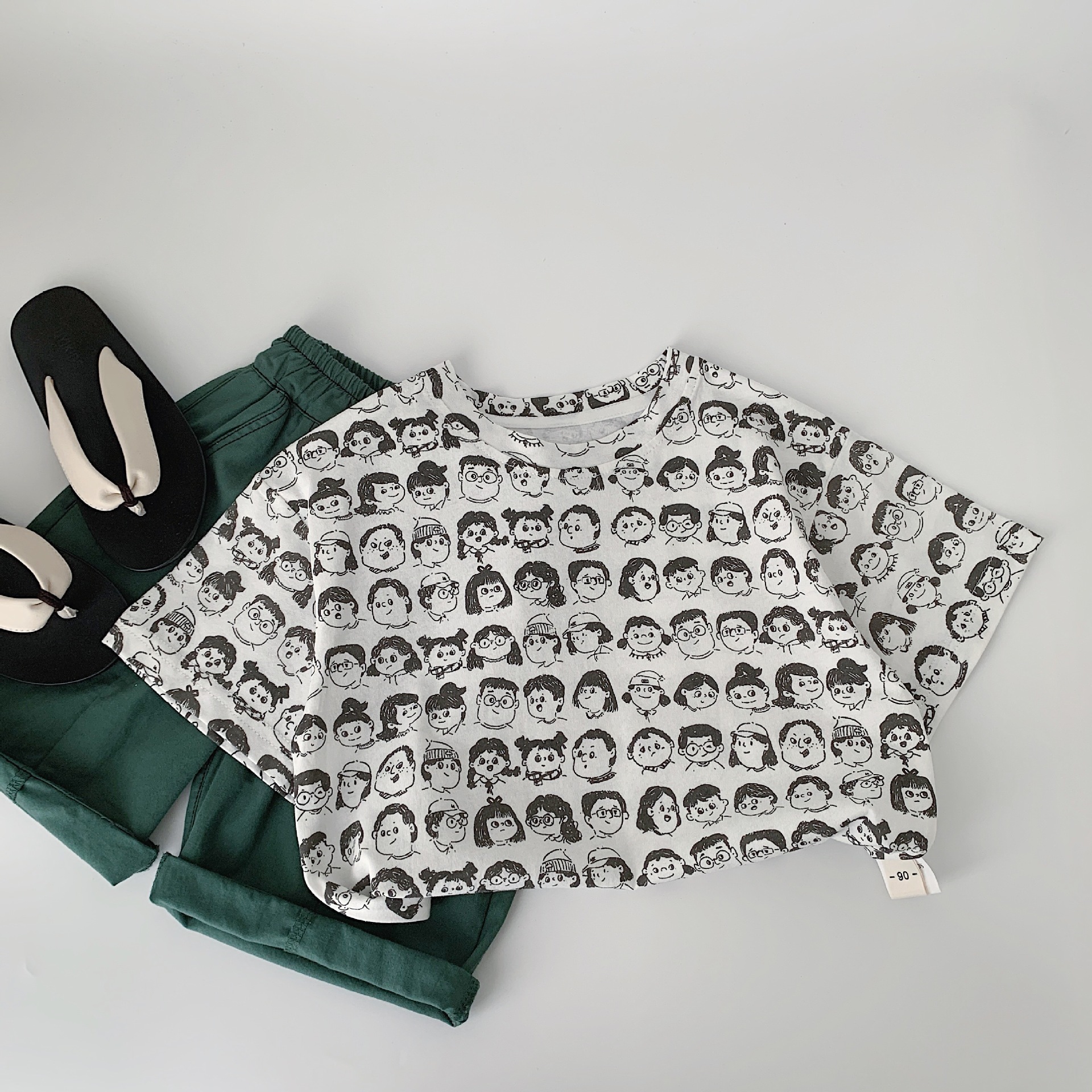 [Precio diario 14.99 RMB] Maibao niños camiseta de mangas cortas de verano 2025 impresión de dibujos animados para bebés para hombres y mujeres