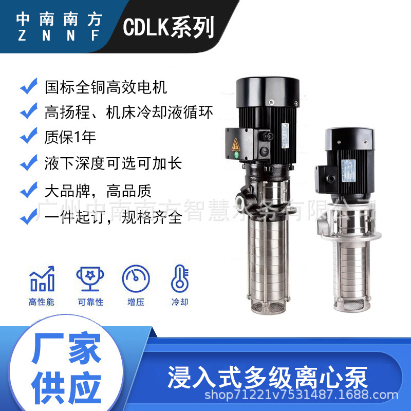 中南南方水泵CDLK20-120/12CDLKF20-120/12浸入式多级离心泵液下