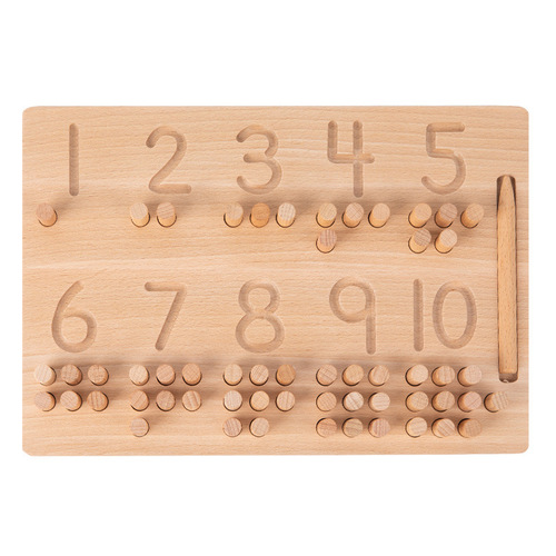Montessori early education teaching logarithm board practice children's educational reading building blocks description pen control training board blind writing board toys