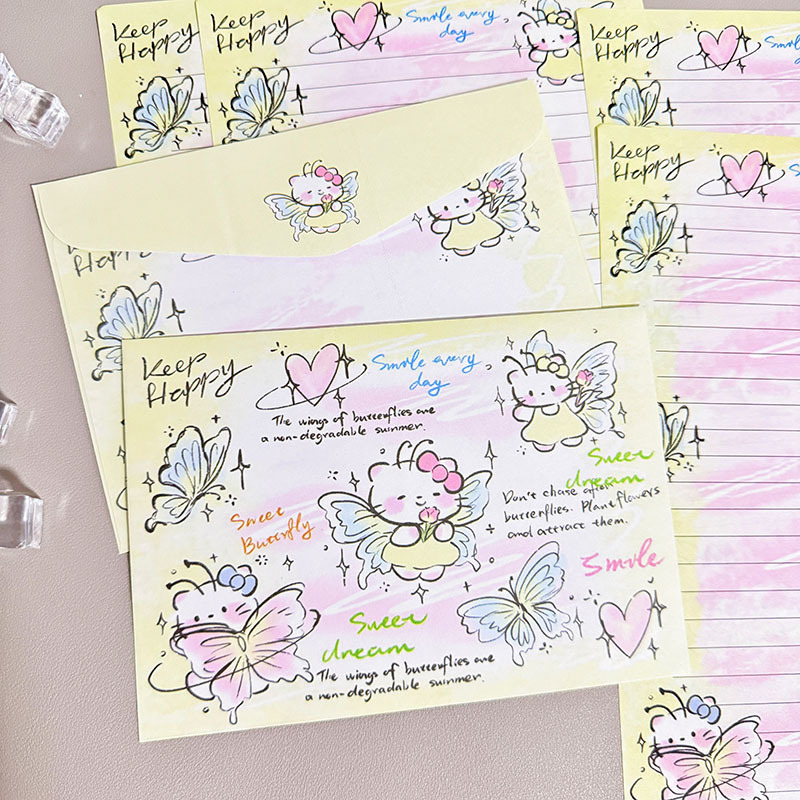 A set (4 envelopes + 4 letter papers)