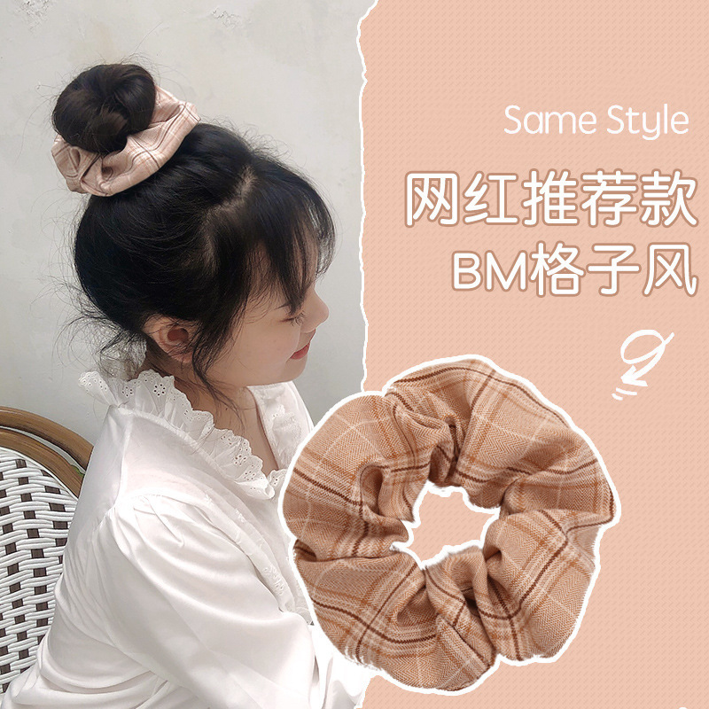 INS cerdo blanco intestino grueso anillo de pelo Super Niña de hadas Corea del Sur Internet celebridad mismo estilo BM intestino grueso anillo de pelo simple cuerda de pelo accesorios para el cabello