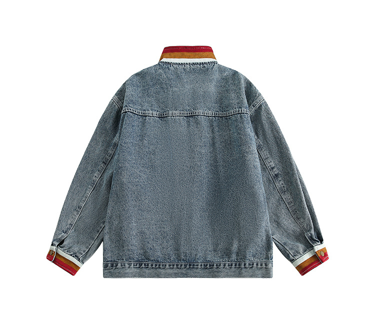 Denim Jacket Men Retro High Street Motorcycle Style Jacket Top_voghion.com