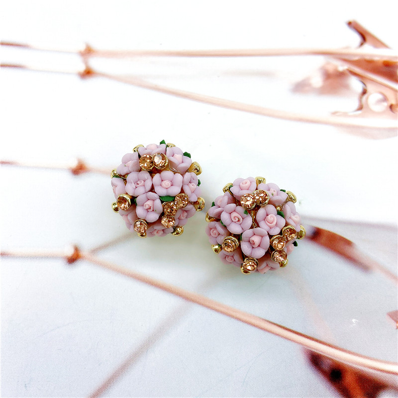 fashion multicolor morning glory rhinestone earrings