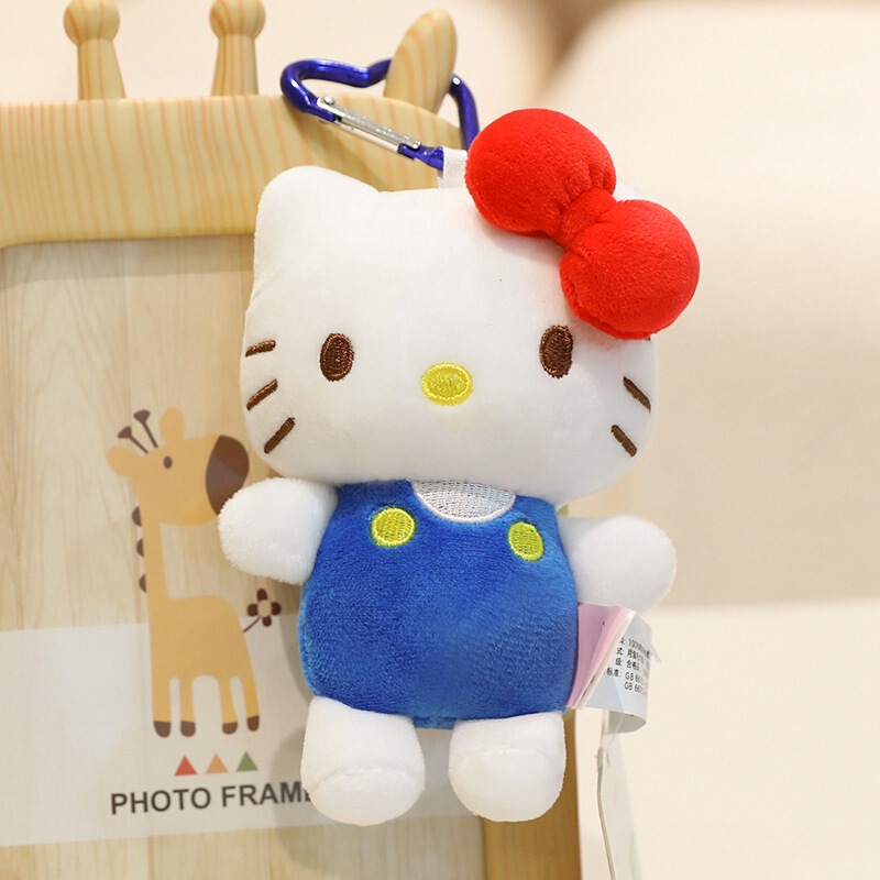 正版三丽鸥hellokitty毛绒挂件kt凯蒂猫小玩偶公仔钥匙扣书包挂饰|undefined
