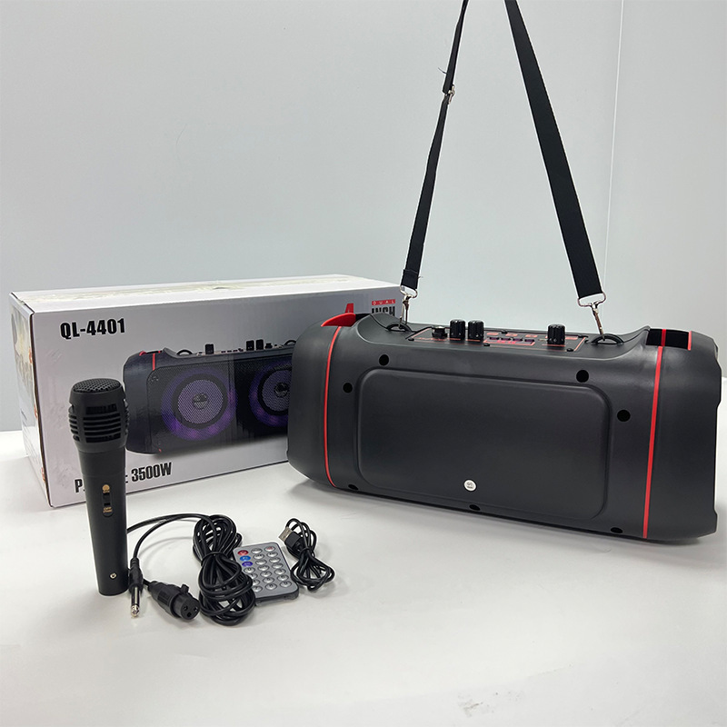 屋外無線bluetooth重サブウーファ双4インチスピーカー家庭用デスクトップ高颜値k歌音響マイク付き卸売り|undefined