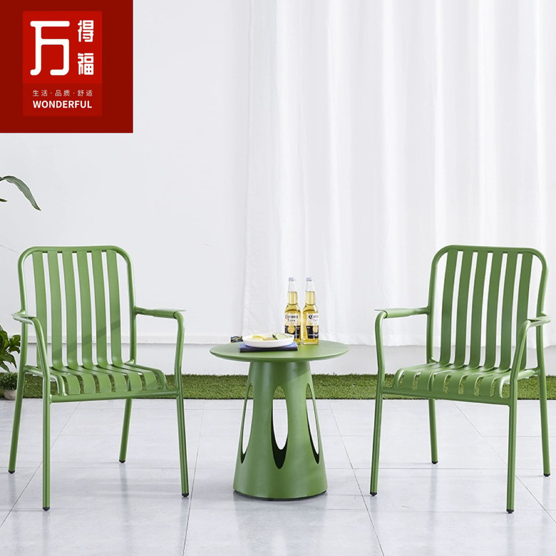 Colorful outdoor table and chair outdoor balcony leisure garden courtyard coffee shop milk tea shop waterproof sunscreen all aluminum table and chair Colorful outdoor table and chair outdoor balcony leisure garden courtyard coffee shop milk tea shop waterproof sunscreen all aluminum table and chair