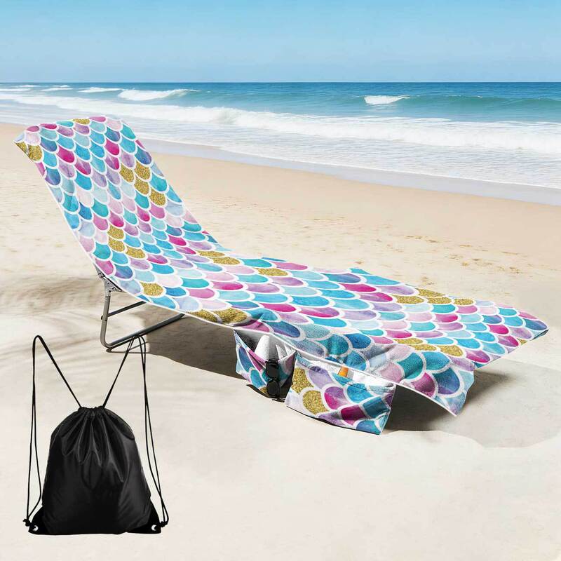 Cross-Border Exclusive Supply of Beach Chair Covers with Storage Pockets, Machine Washable Lounge Chair Covers, and Portable Drawstring Beach Towel 18 Cross-Border Exclusive Supply of Beach Chair Covers with Storage Pockets, Machine Washable Lounge Chair Covers, and Portable Drawstring Beach Towel 18